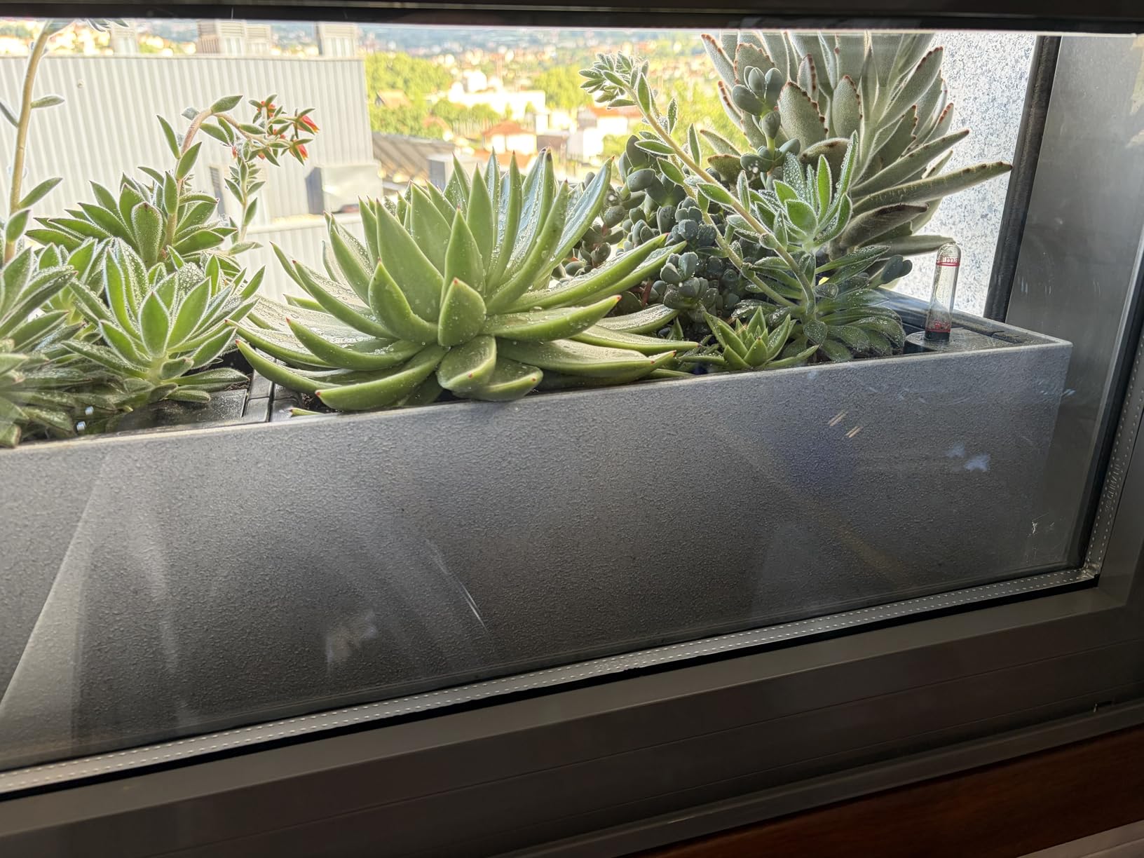 Lechuza Balconera Stone 80 Balkonkasten Graphitschwarz 80cm