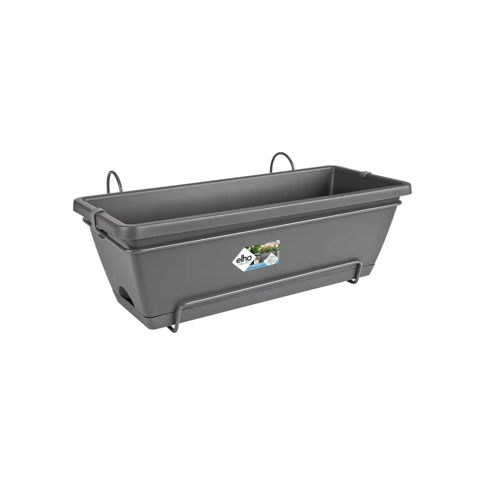elho Barcelona Balkonkasten 50cm anthracite mit Untersetzer
