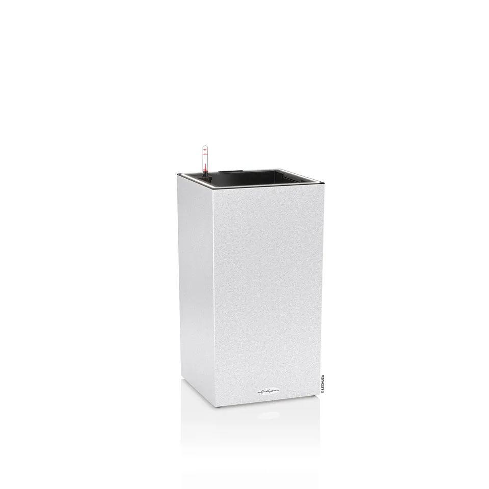 Lechuza Canto Stone 30 high Pflanzgefäß Quarzweiß mit LED