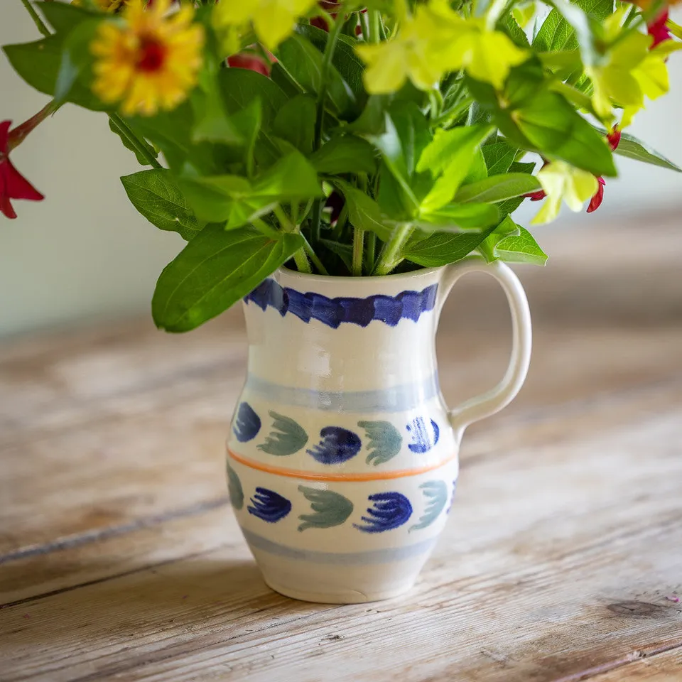 Sarah Raven Blue Green Jug Keramikkanne 1 Stück blau 16cm
