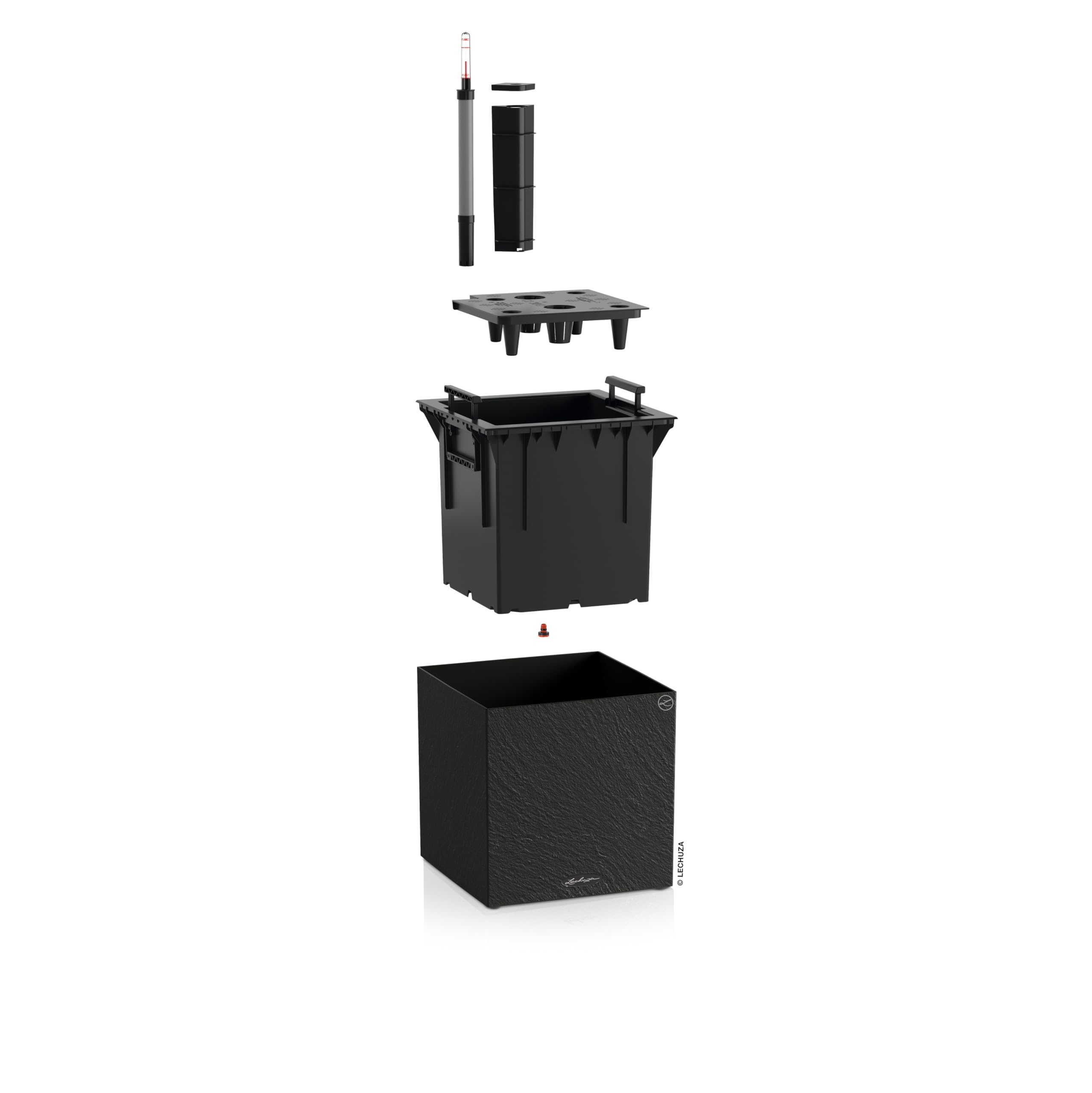 Lechuza Canto Slatestone 30 Low Pflanzgefäß dark grey 12 L