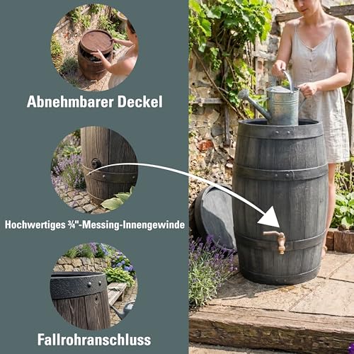 Prosperplast Barrique Regentonne 250L braun Weinfass frostsicher