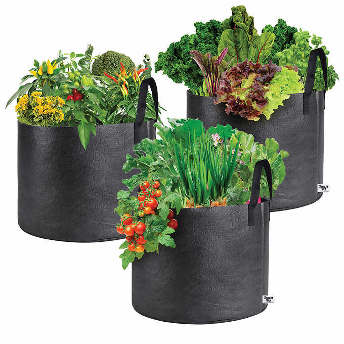 Smart Pot Fabric Planters Stofftöpfe 15 Gallonen schwarz 3er-Pack
