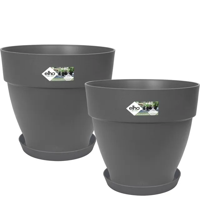 elho Vibia Rund 30 Blumentopf anthrazit 2er Set außen