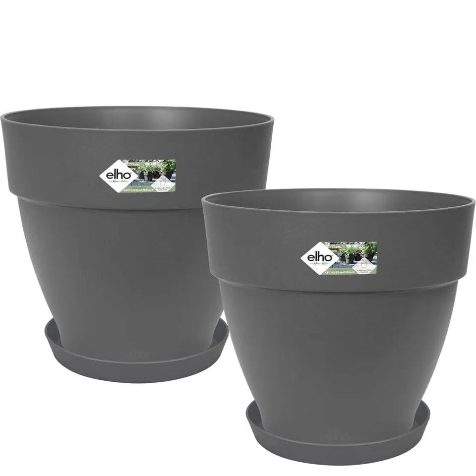 elho Vibia Rund 30 Blumentopf anthrazit 2er Set außen
