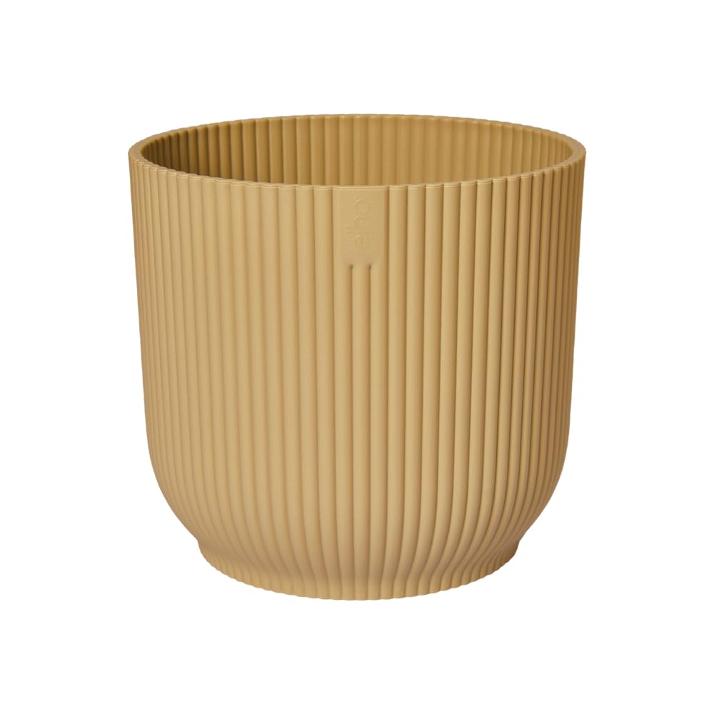elho Vibes Fold Rund 35 Blumentopf Buttergelb mit Rollen