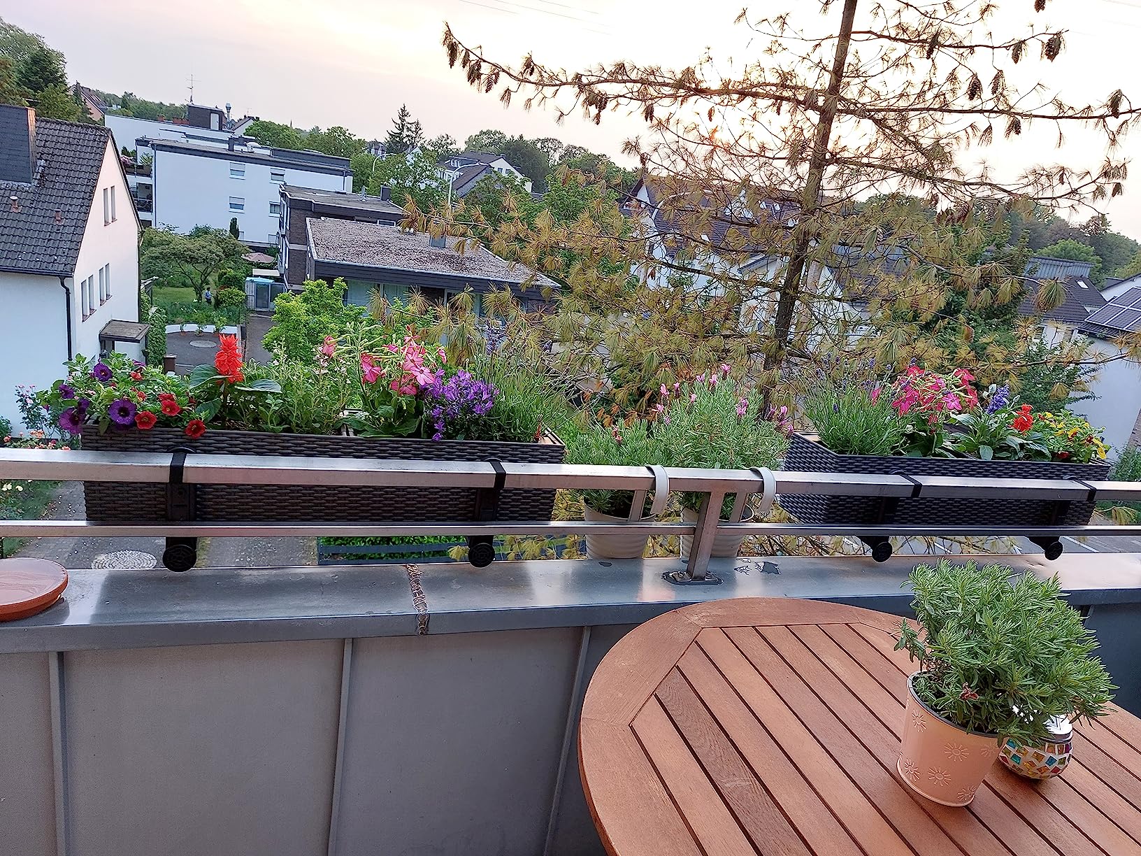 Lechuza Balconera Cottage 80 Balkonkasten granit mit Bewässerung