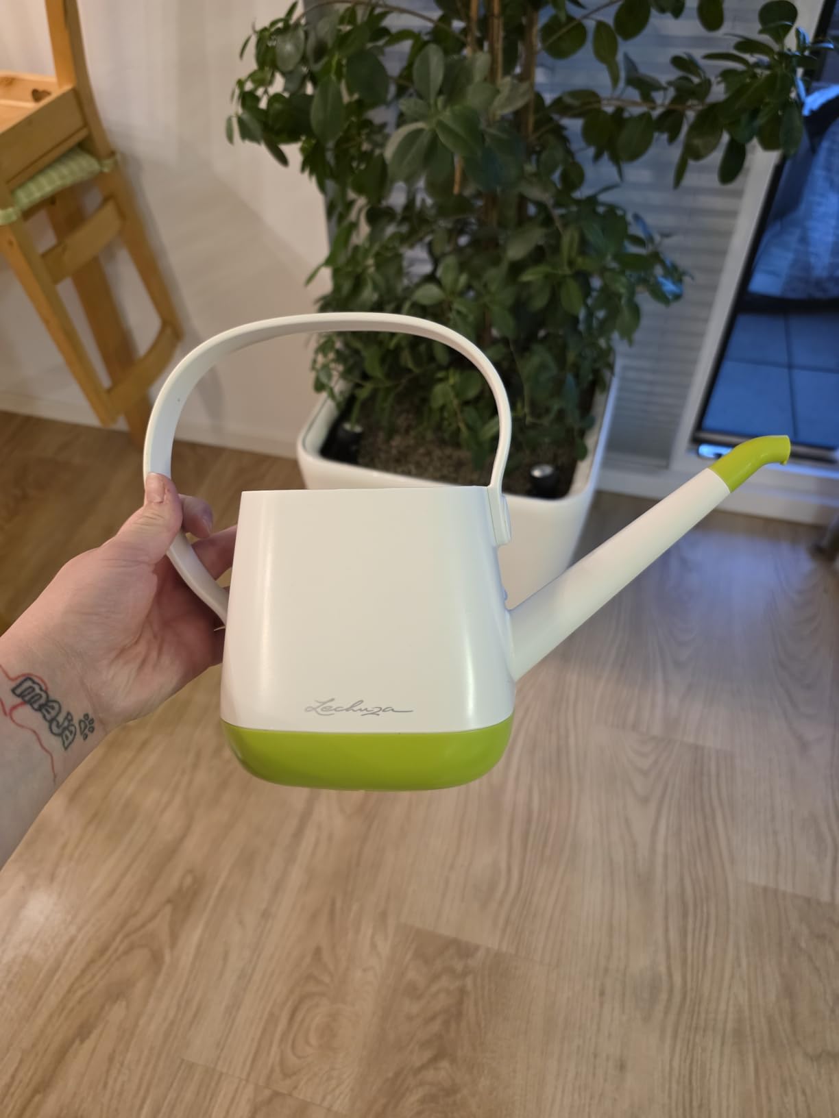 Lechuza Yula Gießkanne Weiß Grau 1,7 l Seidenmatt
