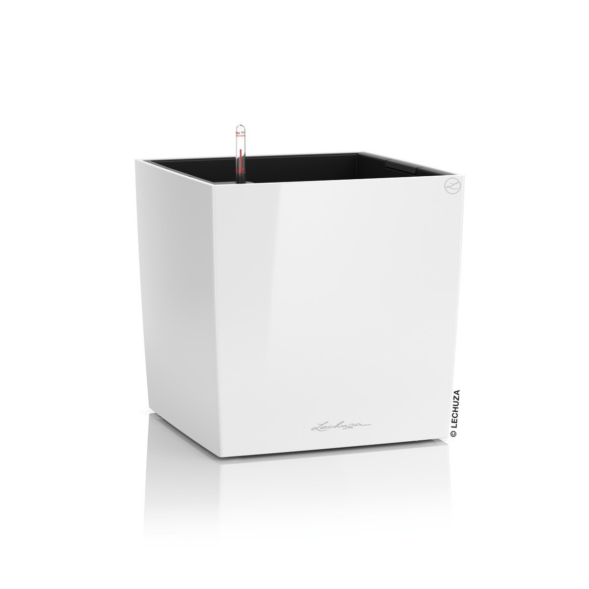 Lechuza Cube Premium 40 Pflanzwürfel Weiß Hochglanz 40cm Bewässerung
