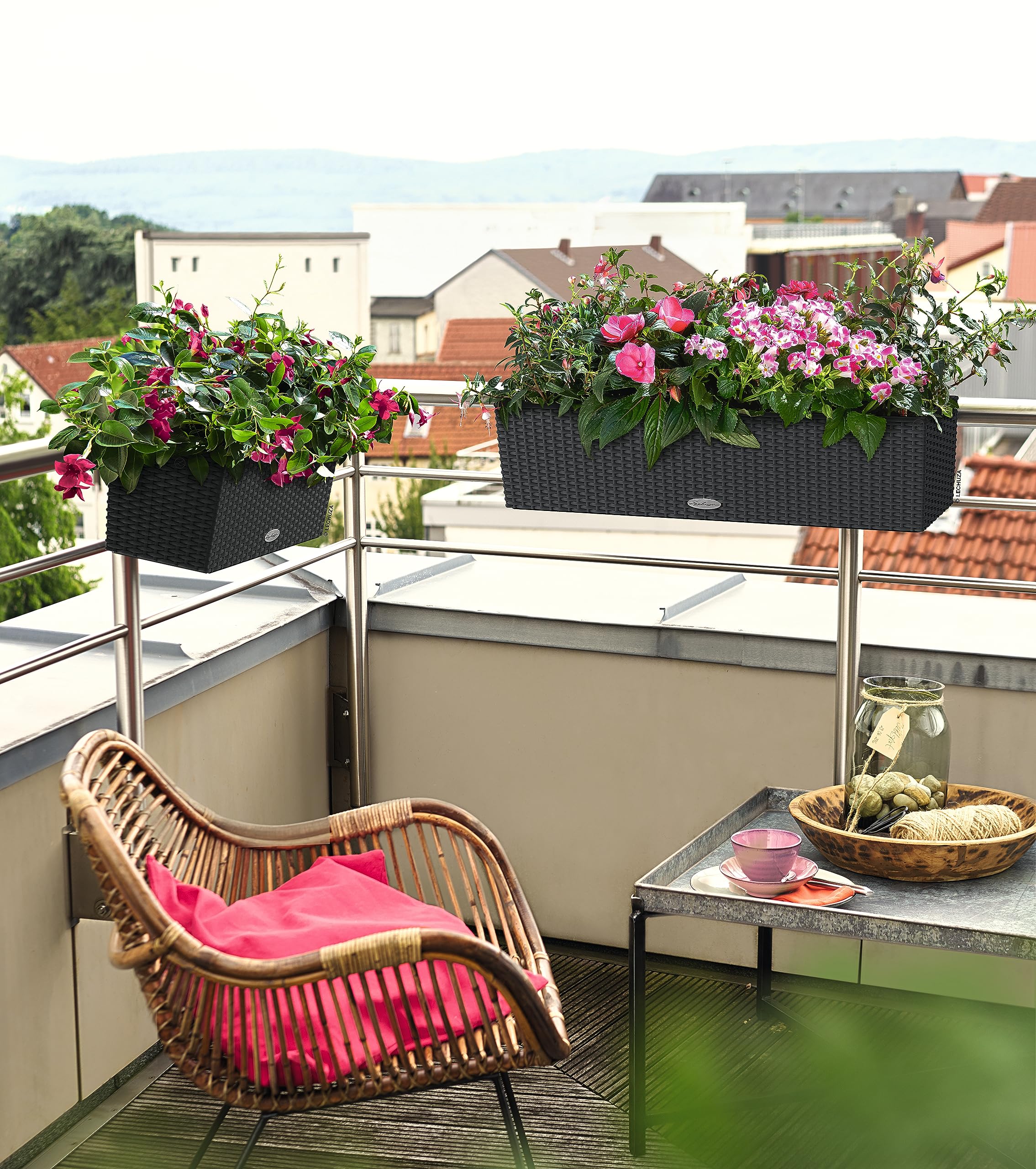 Lechuza Balconera Cottage 50 Pflanzgefäß Granit Bewässerung