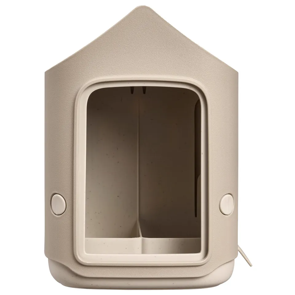 elho Cosy Vogelfutterhaus beige 18 cm mit Vogeltränke recycelt