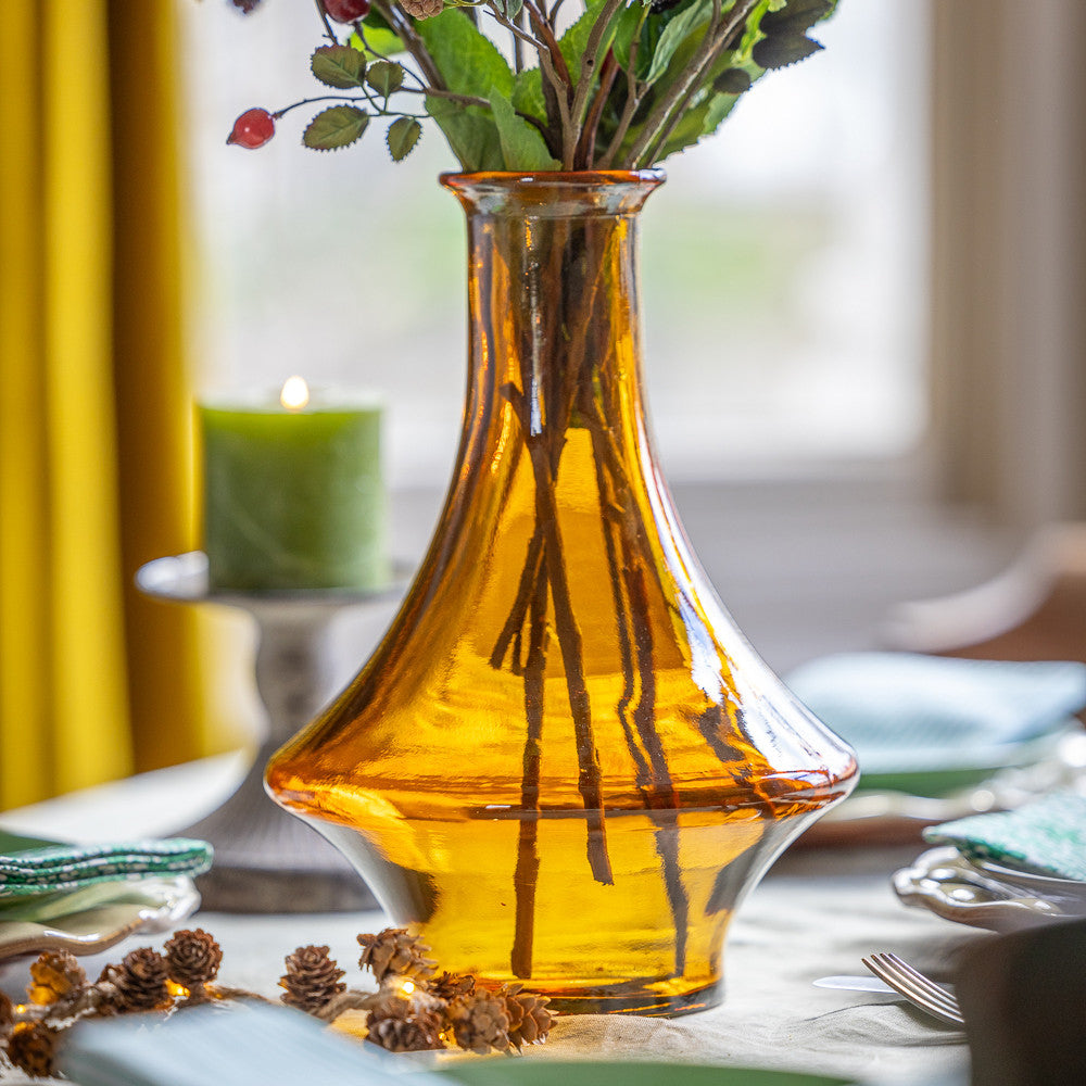 Sarah Raven Jewelled Tagine Glasvase Conker 28cm Recyclingglas