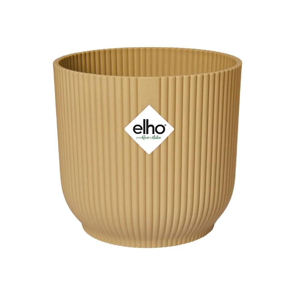 elho Vibes Fold Rund 35 Blumentopf Buttergelb mit Rollen