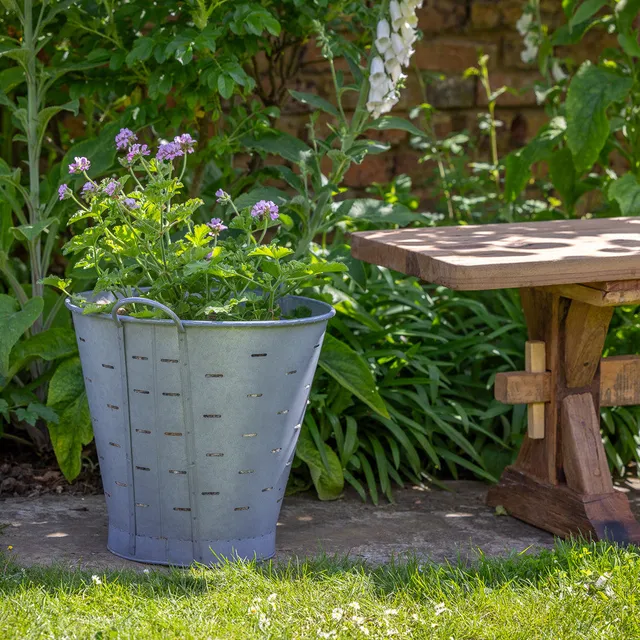 Sarah Raven Gardening Olive Picking Bucket Pflanztopf verzinkt 40cm