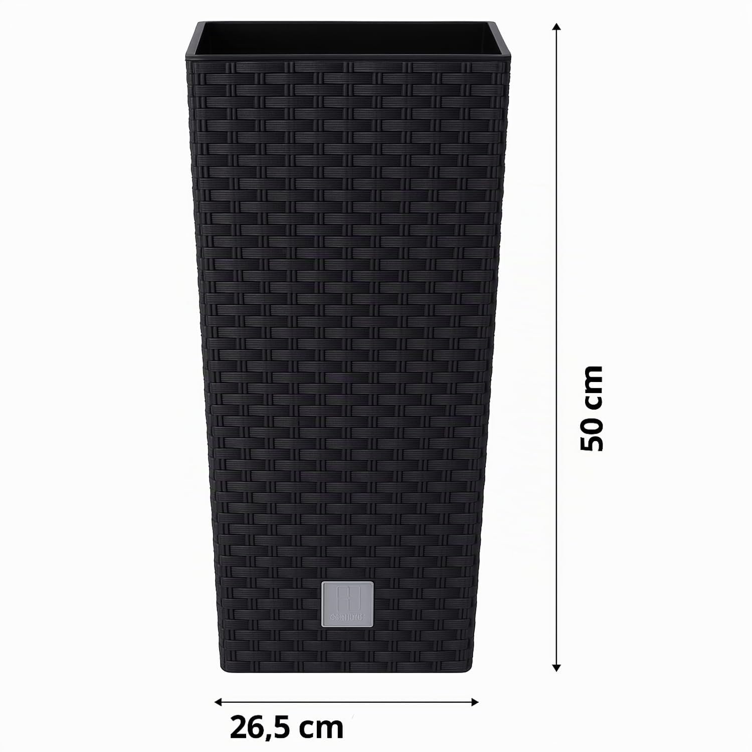 Prosperplast Rato Blumentopf anthrazit 50 cm Rattan