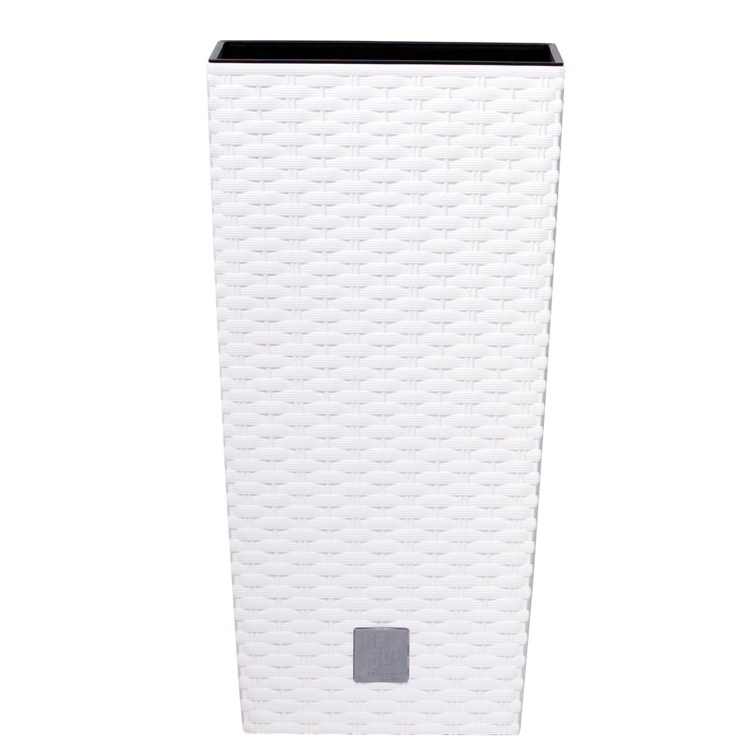 Prosperplast Rato Square Blumentopf Weiß Rattan 26,5x50cm