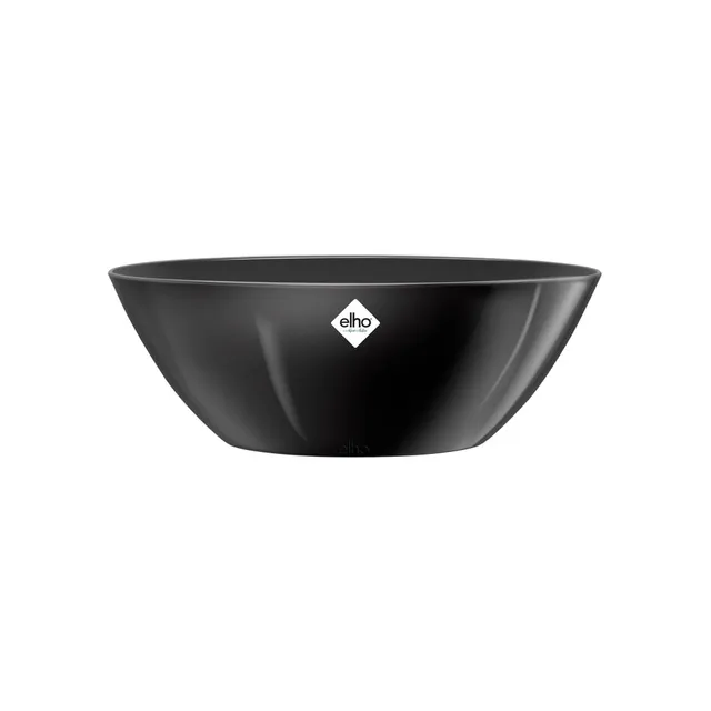 elho Brussels Diamond Oval 20 Blumentopf Schwarz Metallic