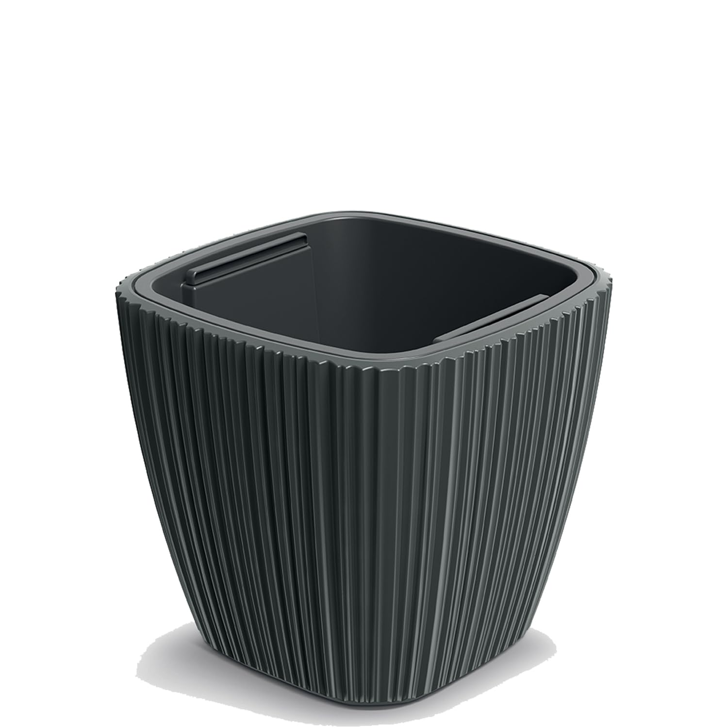 Prosperplast Tubus Blumentopf 39x39x36 dunkelgrau mit Einsatz