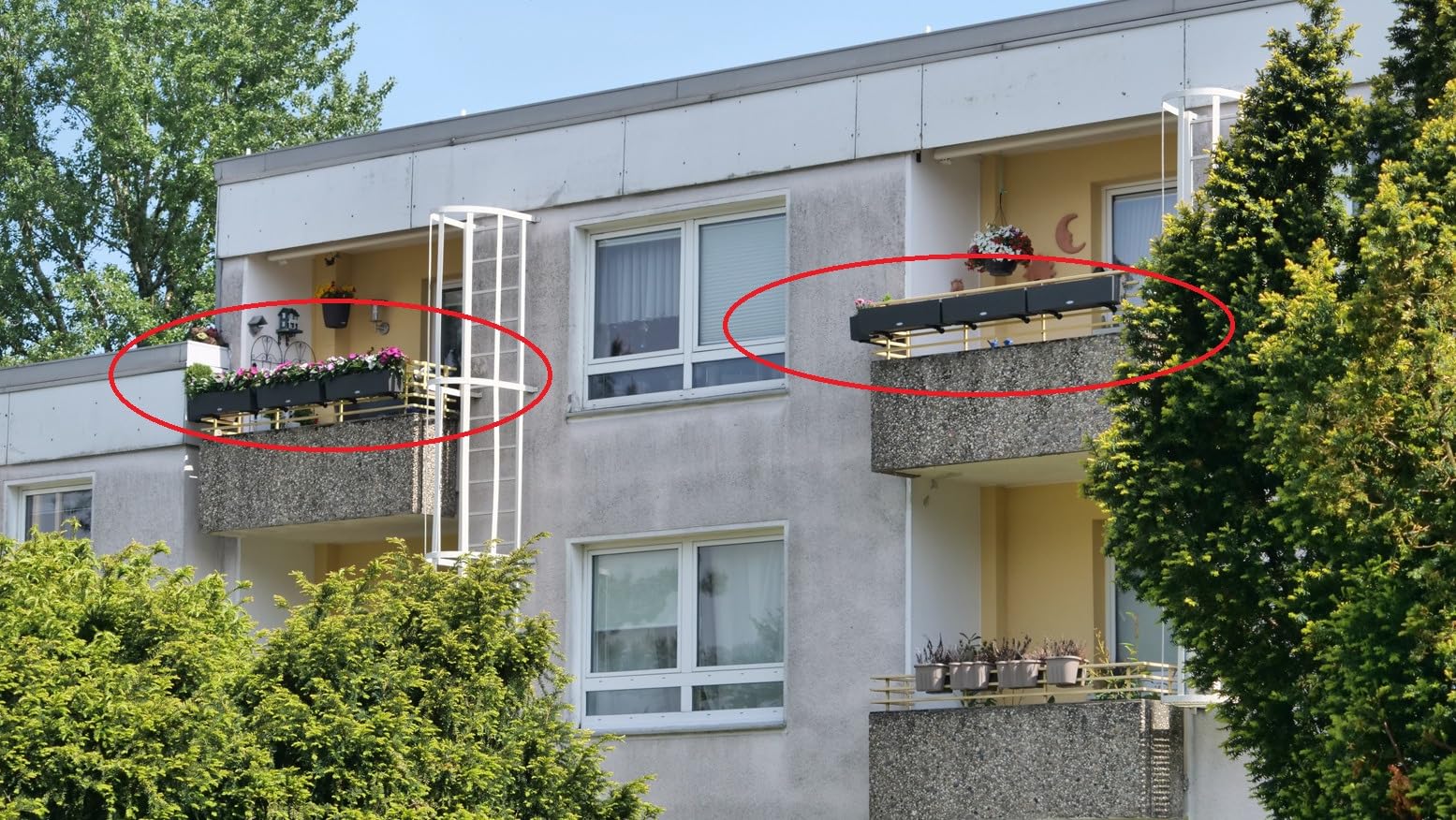 Lechuza Balconera Cottage 80 Balkonkasten granit mit Bewässerung