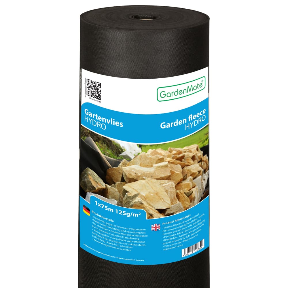 GardenMate Unkrautvlies HYDRO Gartenvlies 1m x 25m 125g