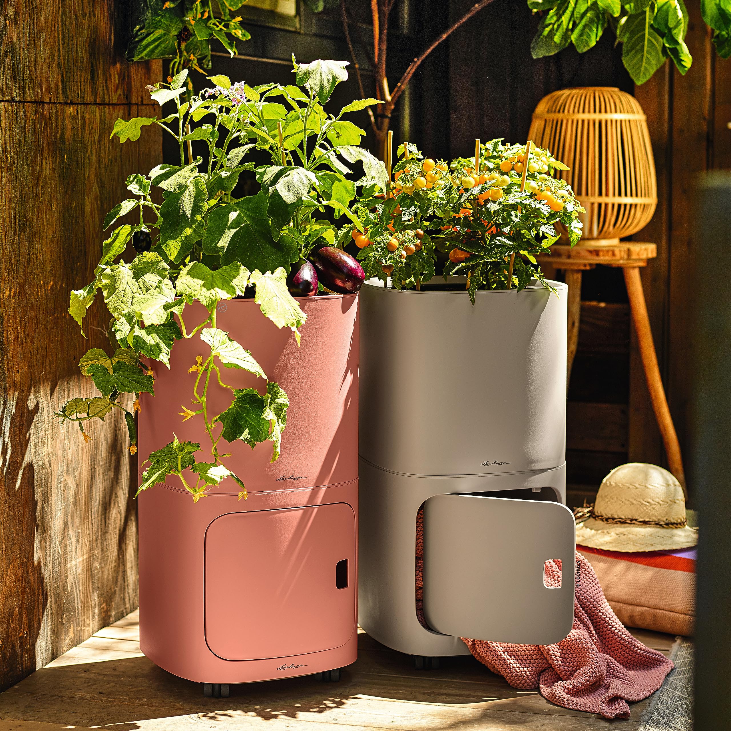 Lechuza Pila Planter 35 sandbraun mit Bewässerung