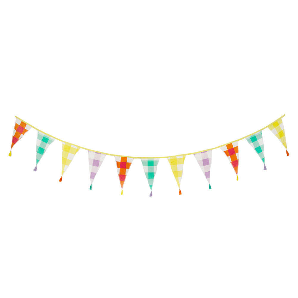 Sarah Raven Summer Checks Wimpelkette 3 m Bio-Baumwolle