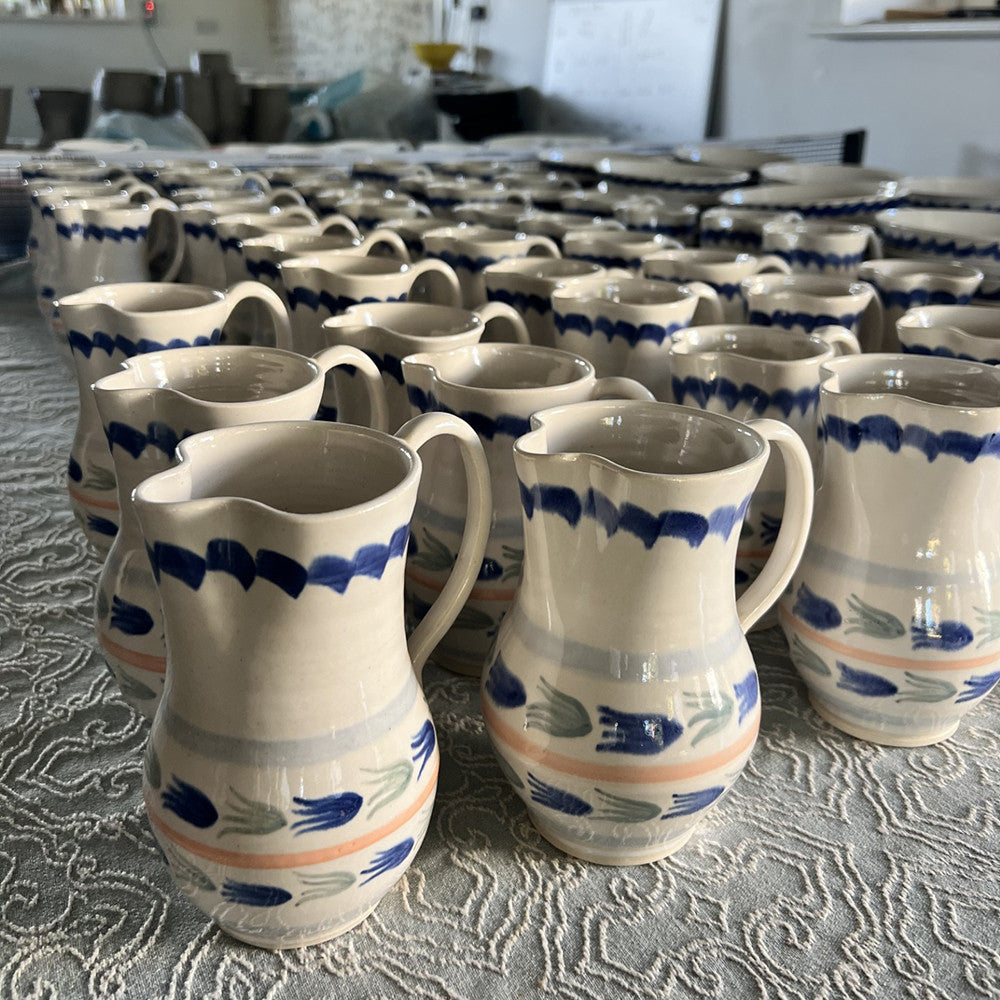 Sarah Raven Blue Green Jug Keramikkanne 1 Stück blau 16cm