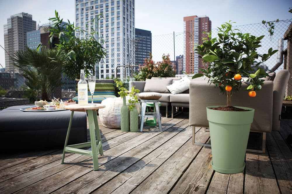 elho Loft Urban Blumentopf Hoch 28 Pistazie Grün