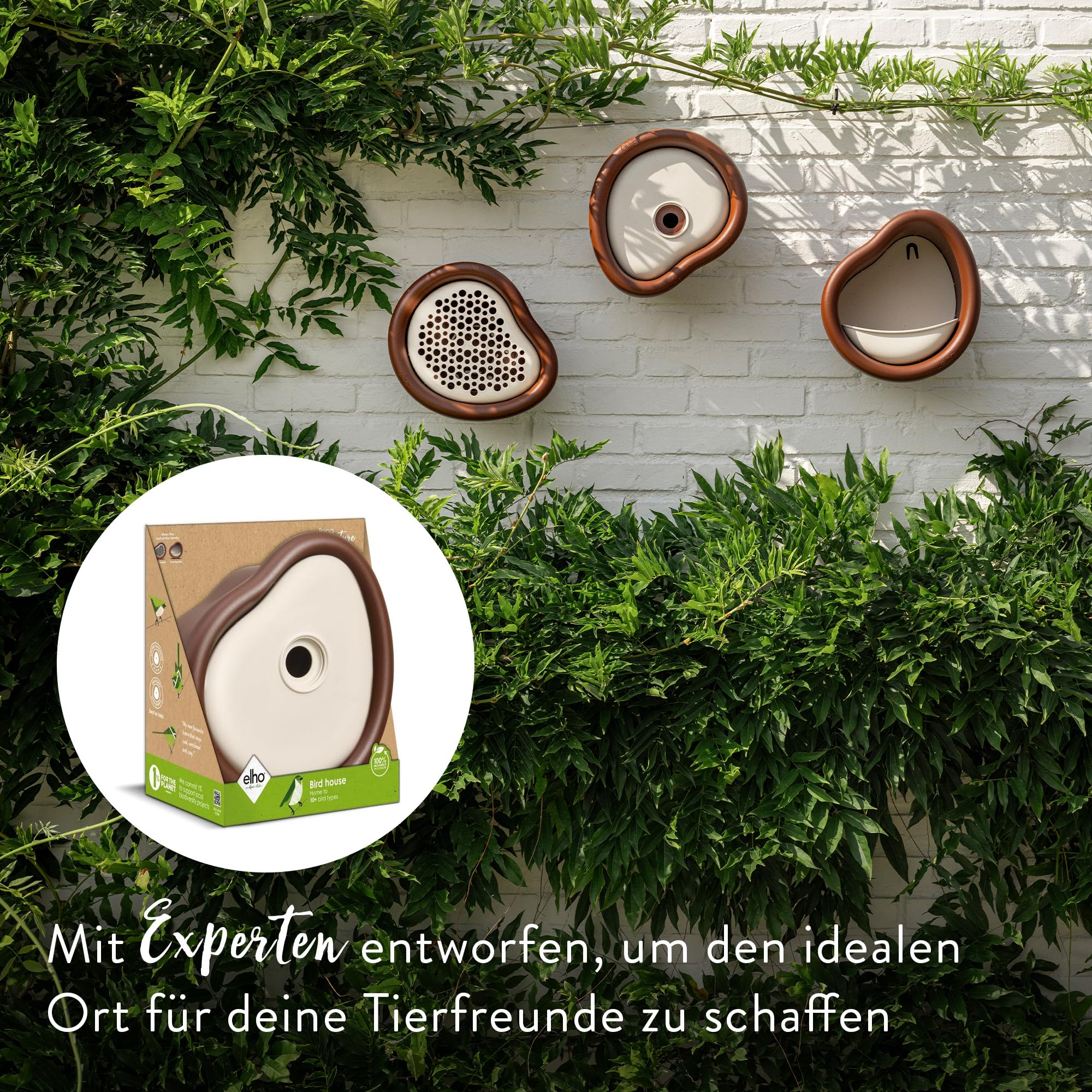 elho Organic Vogelhaus 25cm Nistkasten Chestnut Brown