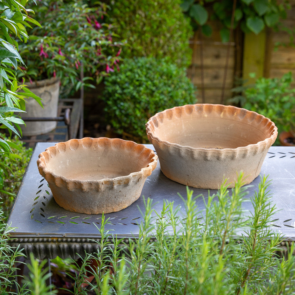 Sarah Raven Pie Crust Terracotta Schale Klein 25cm