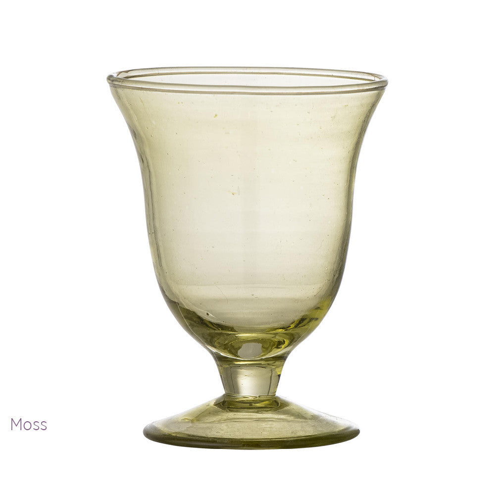Sarah Raven Weinglas handgeblasen Glas 140 ml Moss grün