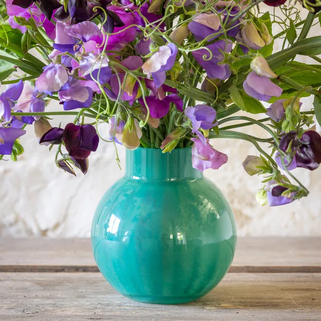 Sarah Raven Topaz Glasvase Blumenvase H14cm Topas