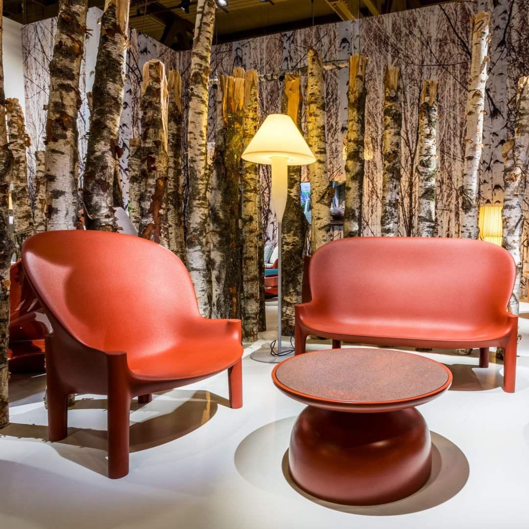 Serralunga Balzac Sofa Red Clay ohne Kissen Outdoor