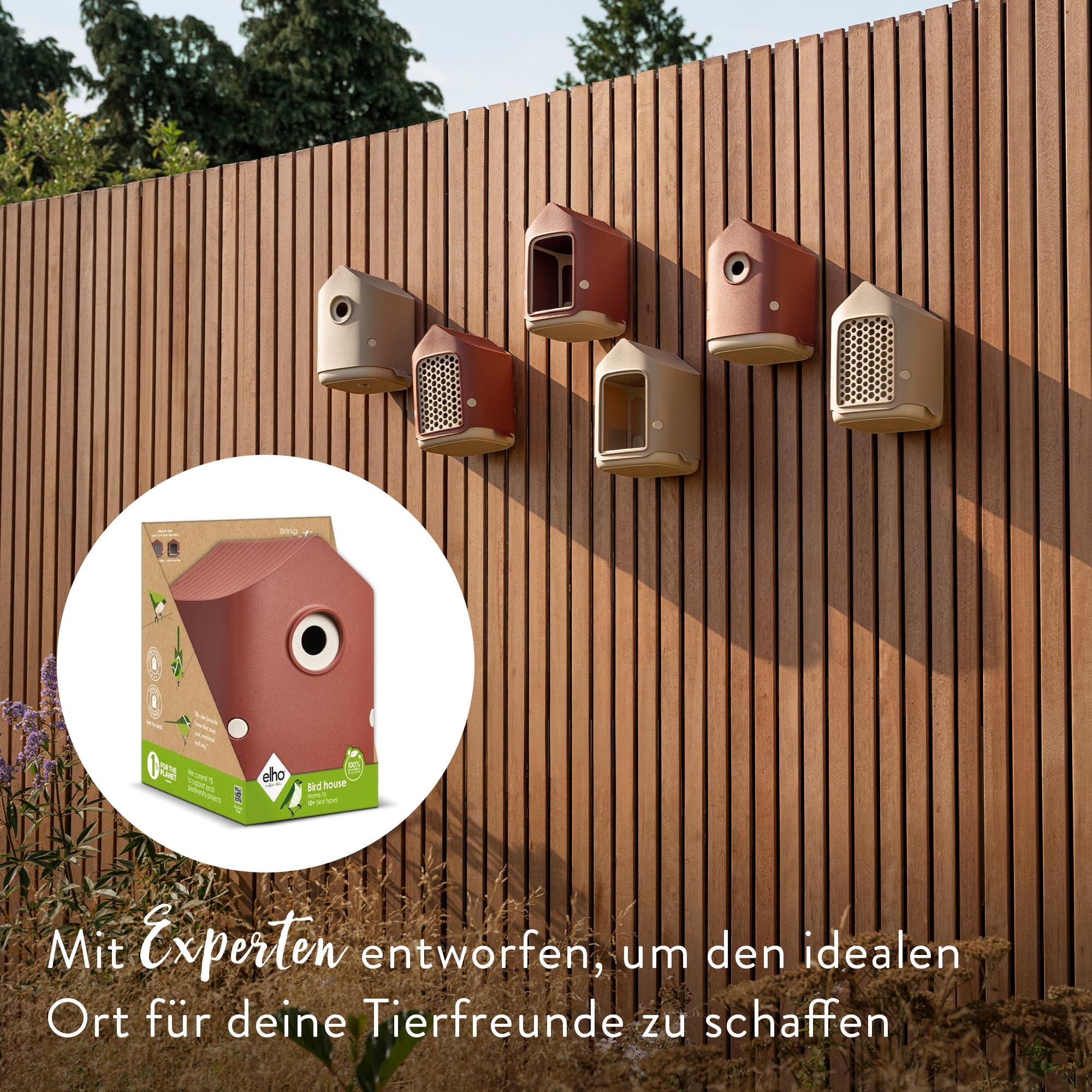 elho Cosy Vogelhaus 18 cm Tuscan Red recycelt