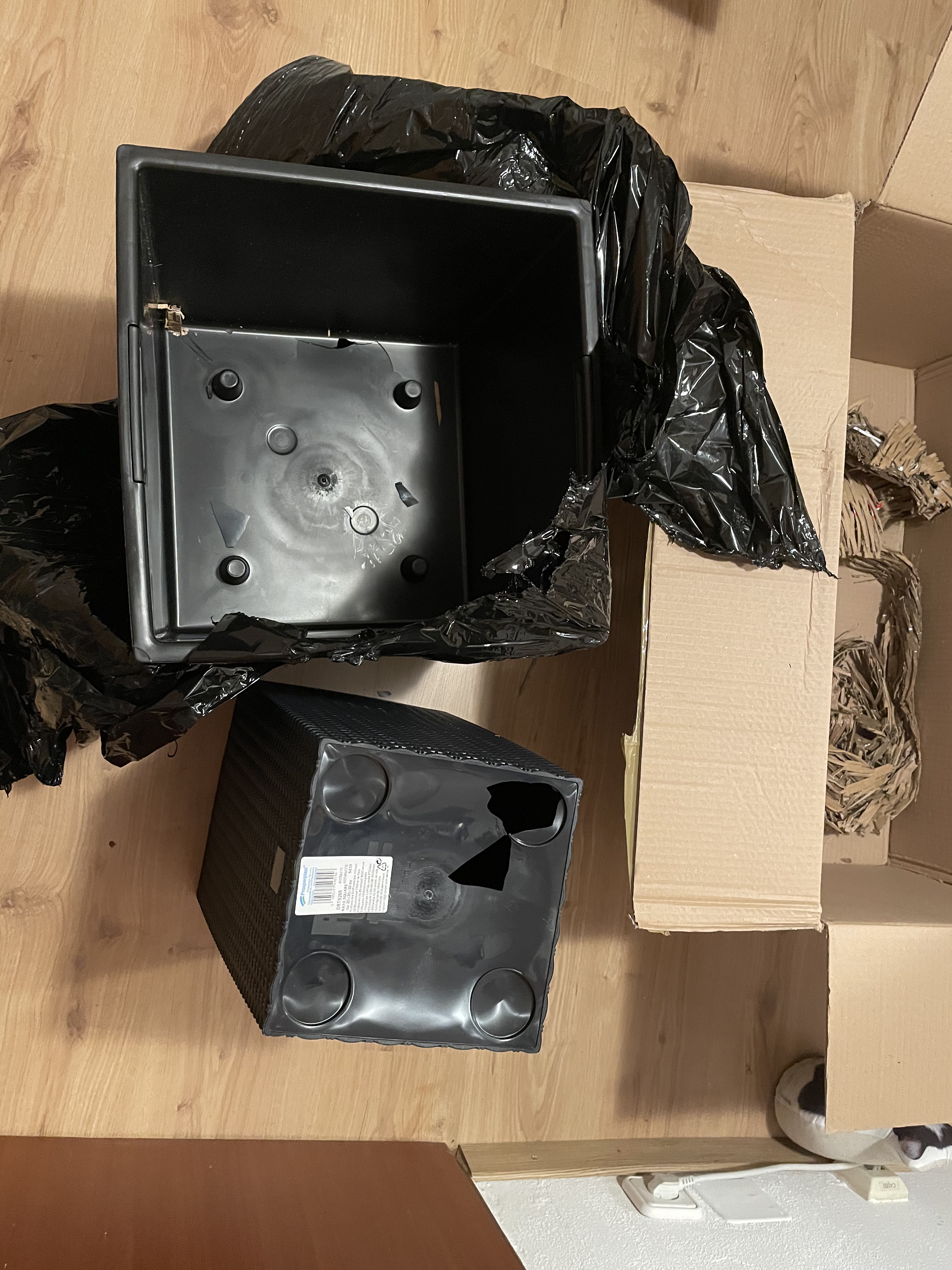 Prosperplast Rato Blumentopf anthrazit 40cm eckig mit Einsatz