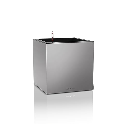 Lechuza Canto Premium 40 Low Pflanzwürfel Silber Metallic