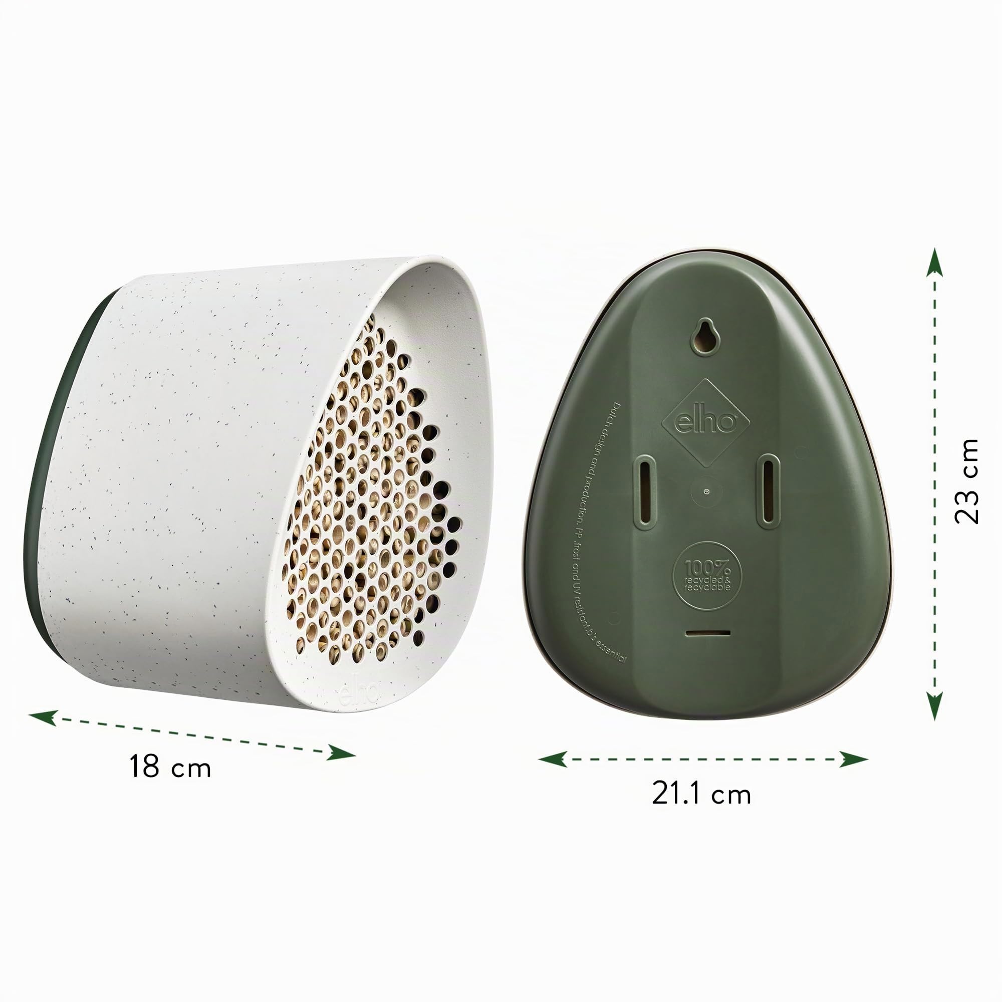elho Essential Bienenhotel 18cm Fibrous Grey Recycling