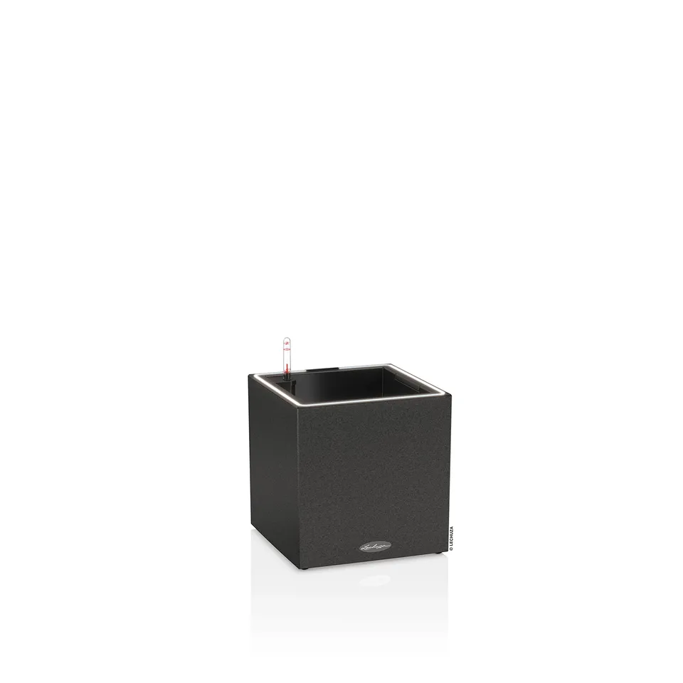 Lechuza Canto Stone 30 Low LED Pflanzgefäß graphitschwarz