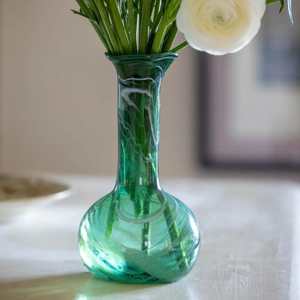 Sarah Raven Malachite Glasvase Vase 11x11x20 cm Grün