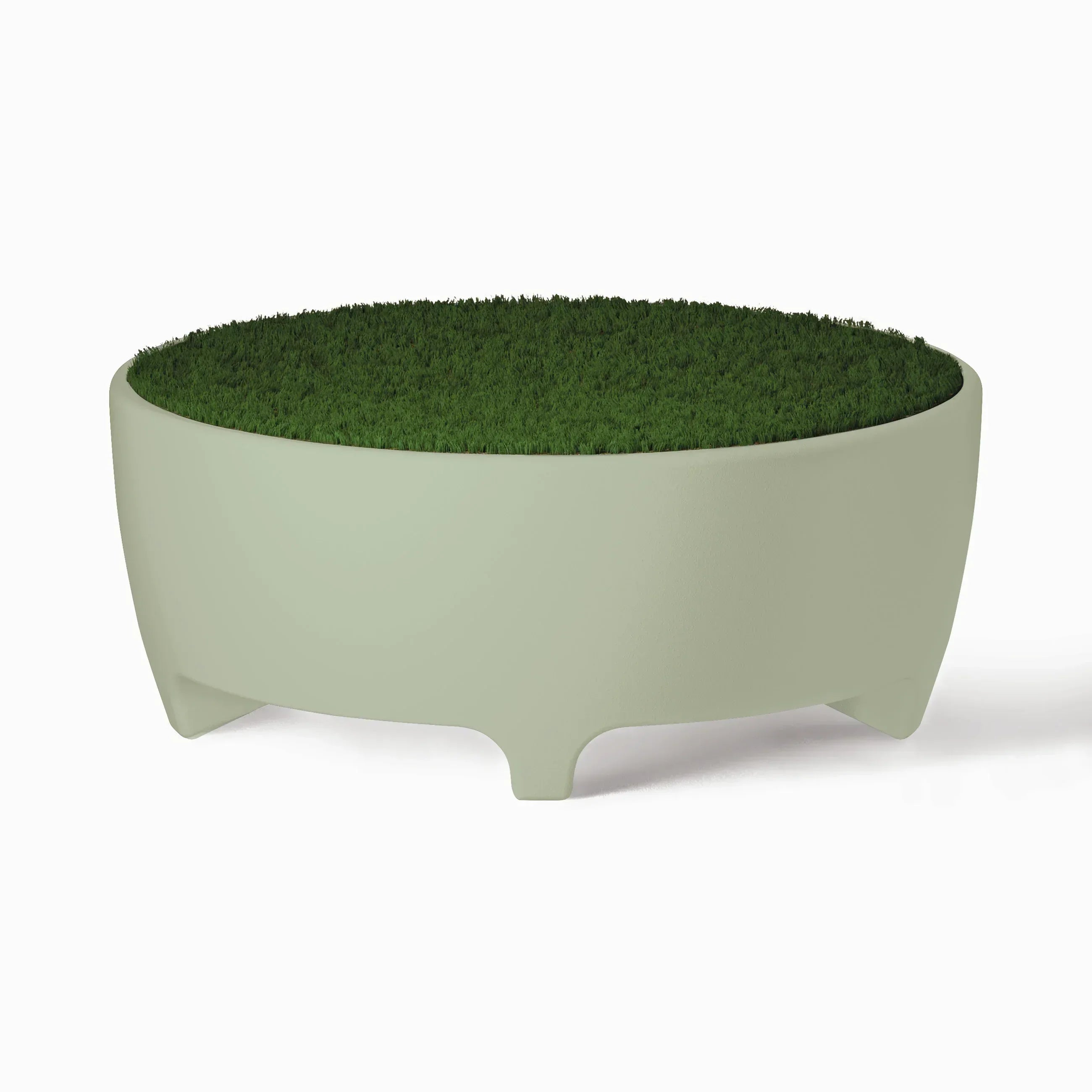 Serralunga Oasis Pouf Hocker Weiß rund Tisch
