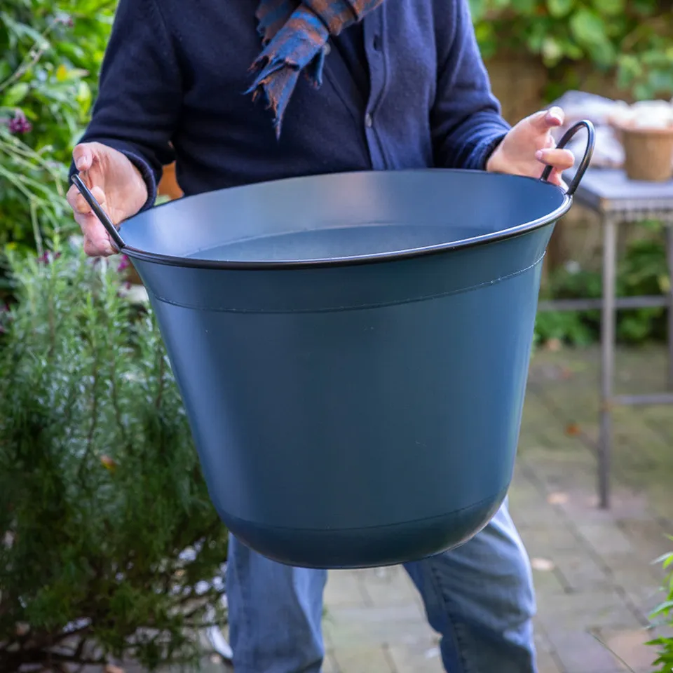 Sarah Raven Gardening Tub Planter Pflanztopf Blau 60 Liter Zink Single