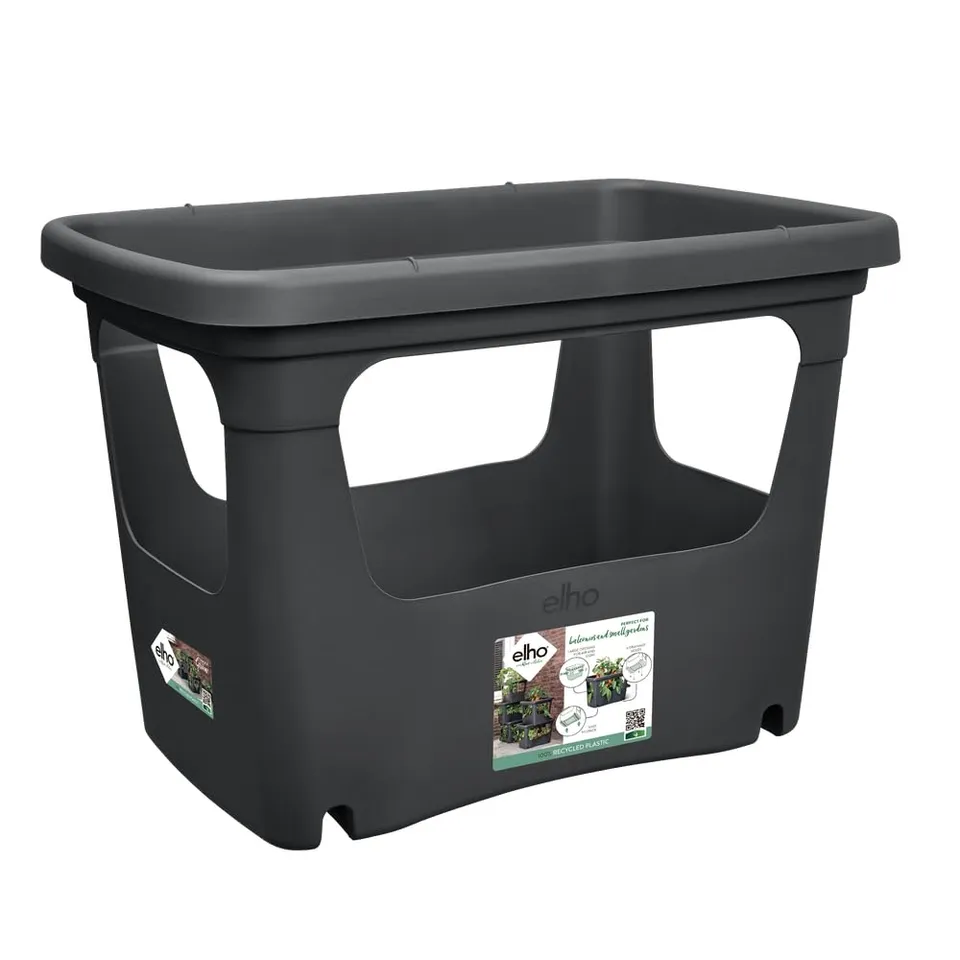 elho Green Basics Stack & Grow 50 Übertopf Schwarz Gemüse