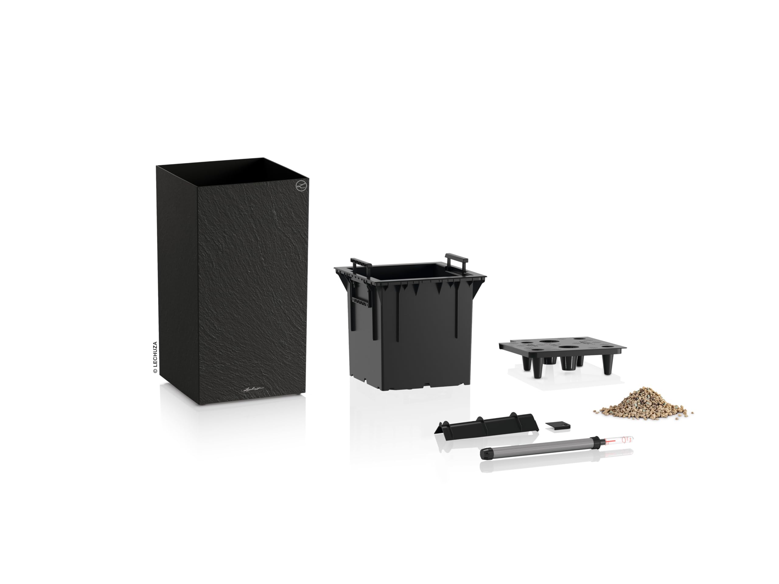 Lechuza Canto Slatestone Pflanzgefäß Dark Grey Bewässerung