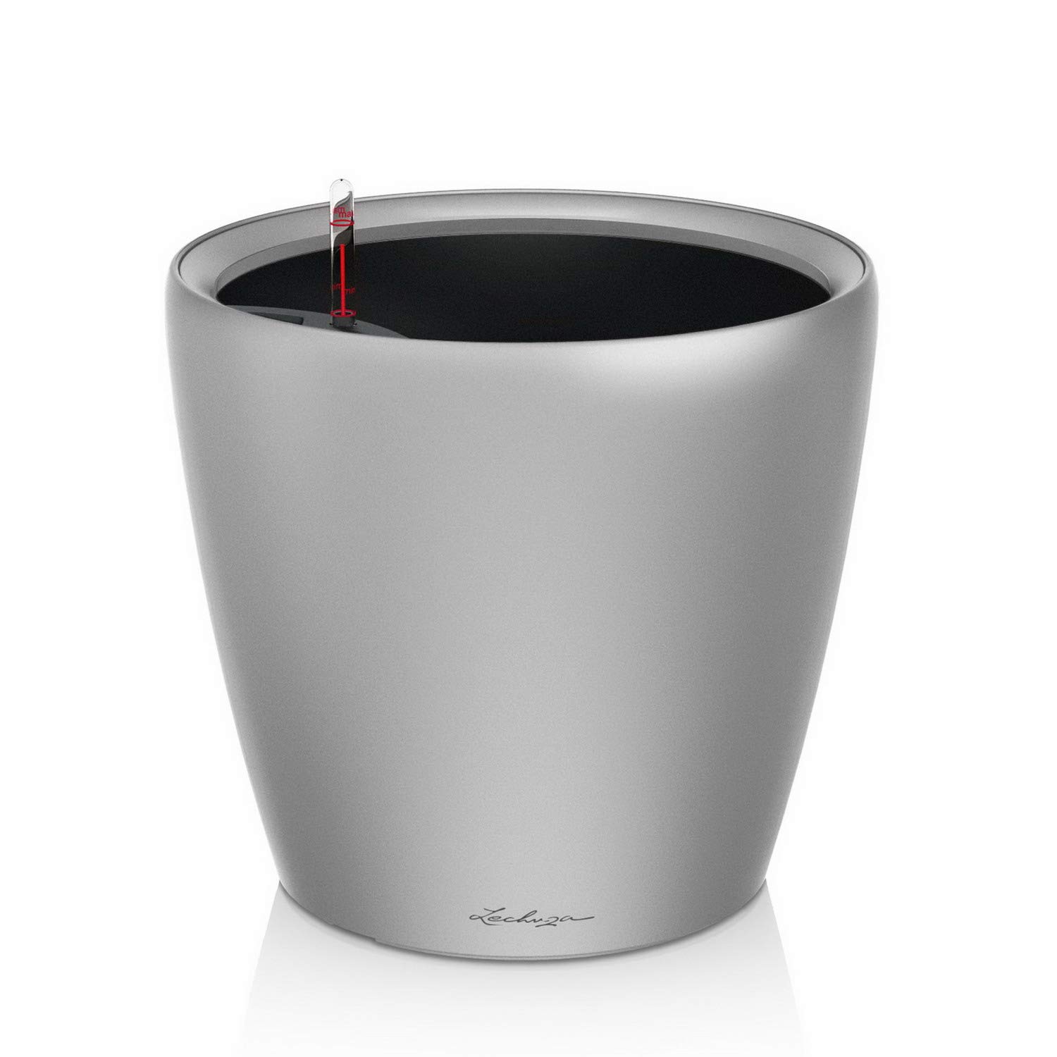 Lechuza Classico Premium LS 28 Blumentopf Silber Metallic