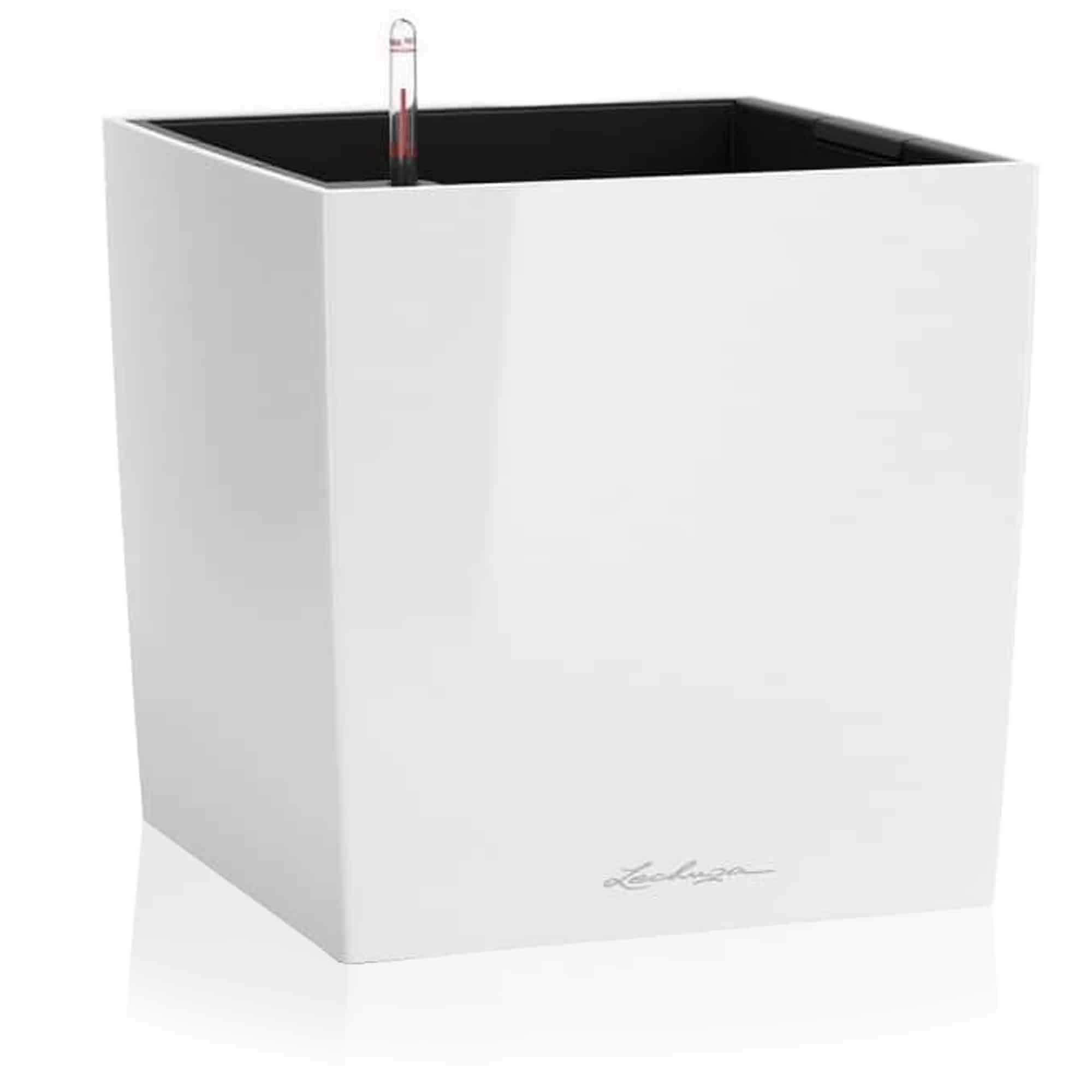 Lechuza Cube Premium 40 Pflanzwürfel Weiß Hochglanz 40cm Bewässerung