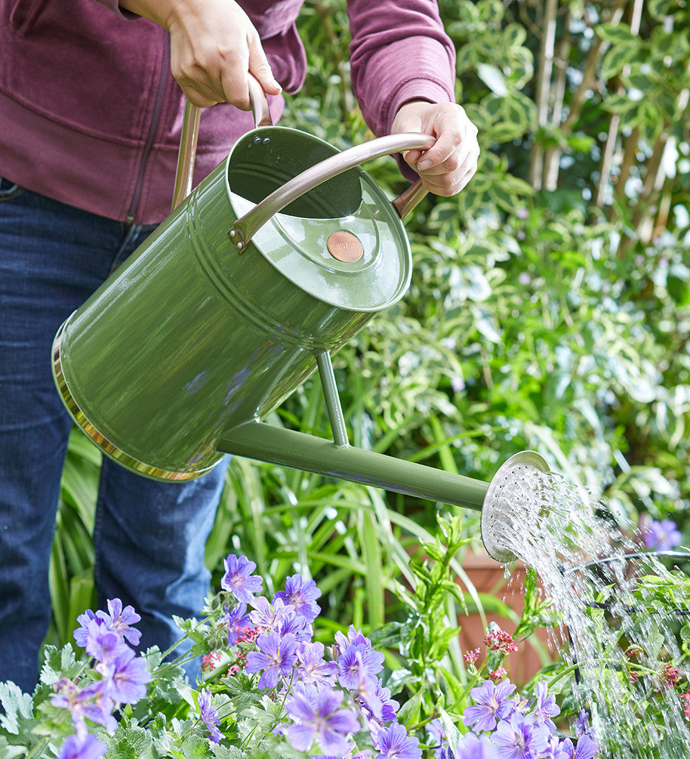 Sarah Raven Gardening 9L Gießkanne Grün 9 Liter Stahl