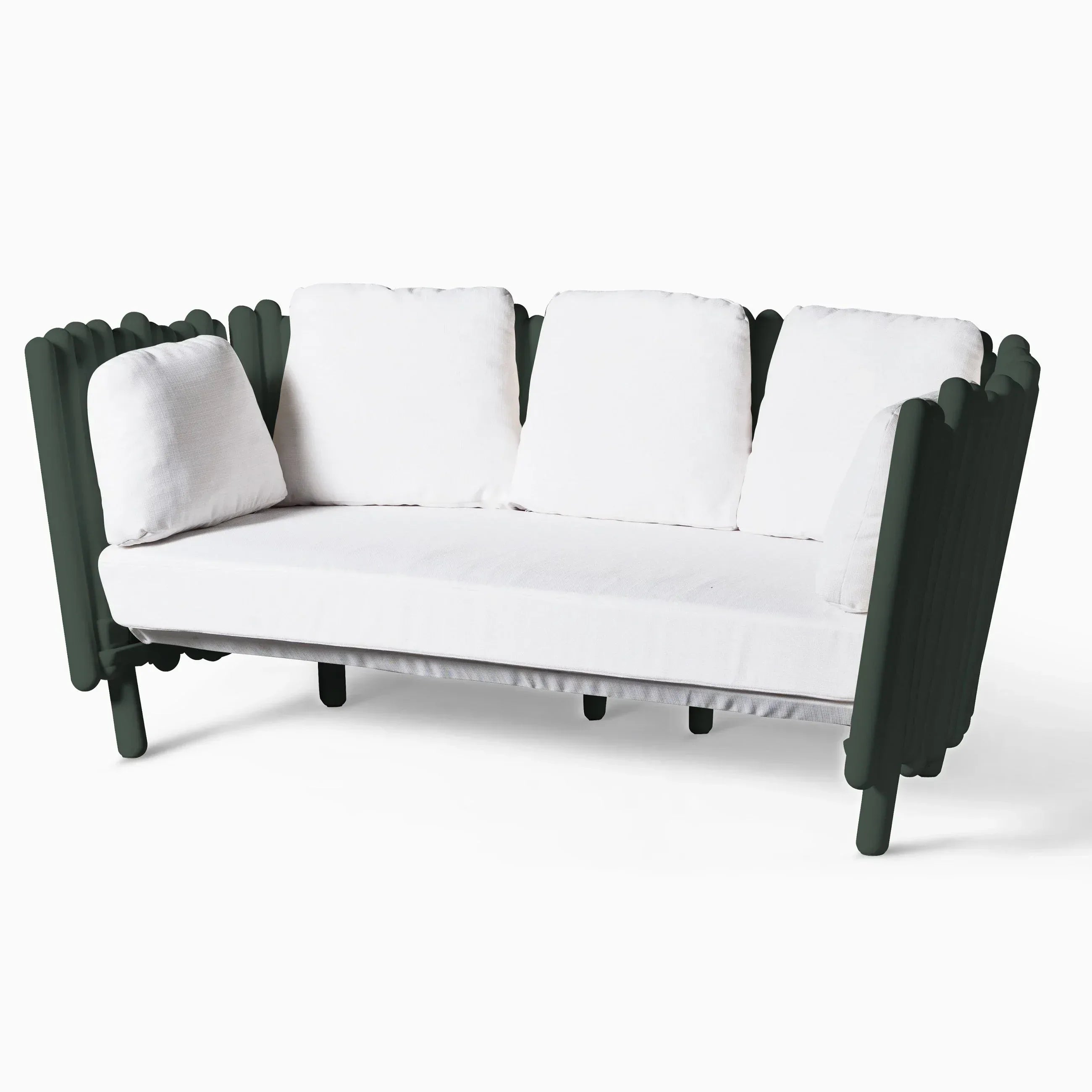 Serralunga Canisse Sofa Weiß rund Outdoor mit Kissen