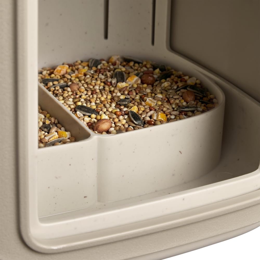 elho Cosy Vogelhaus mit Futterstation Beige 23 cm recycelt