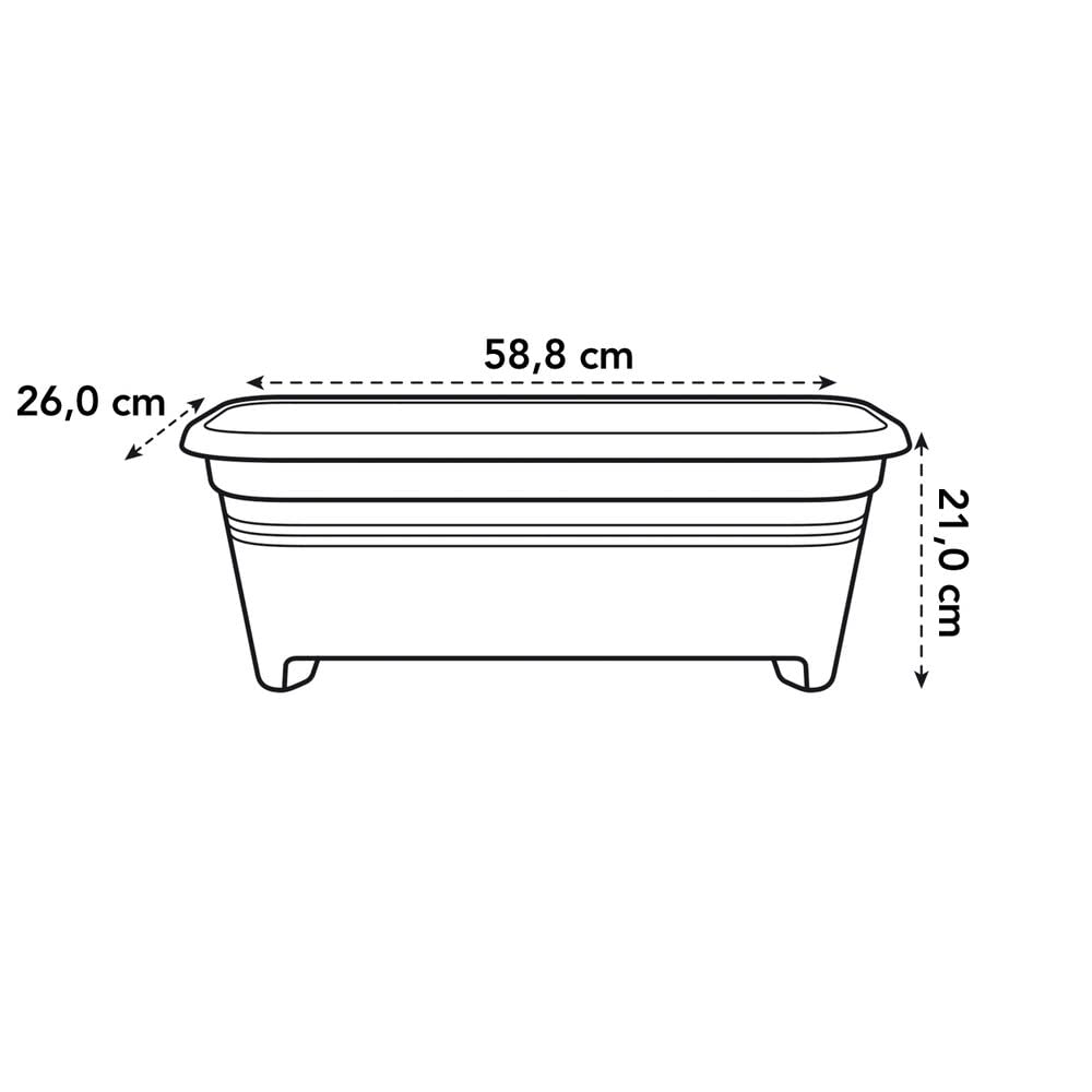 elho Green Basics Lange 60 Pflanzkasten Laubgrün 58,8 cm