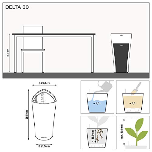 Lechuza Delta 30 Pflanzsäule anthrazit metallic 56,5 cm bewässert